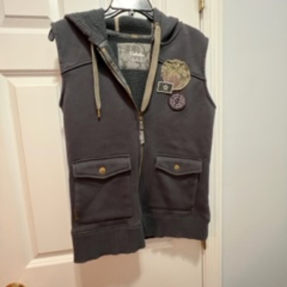 Cabela's medium gray vest with hoodie